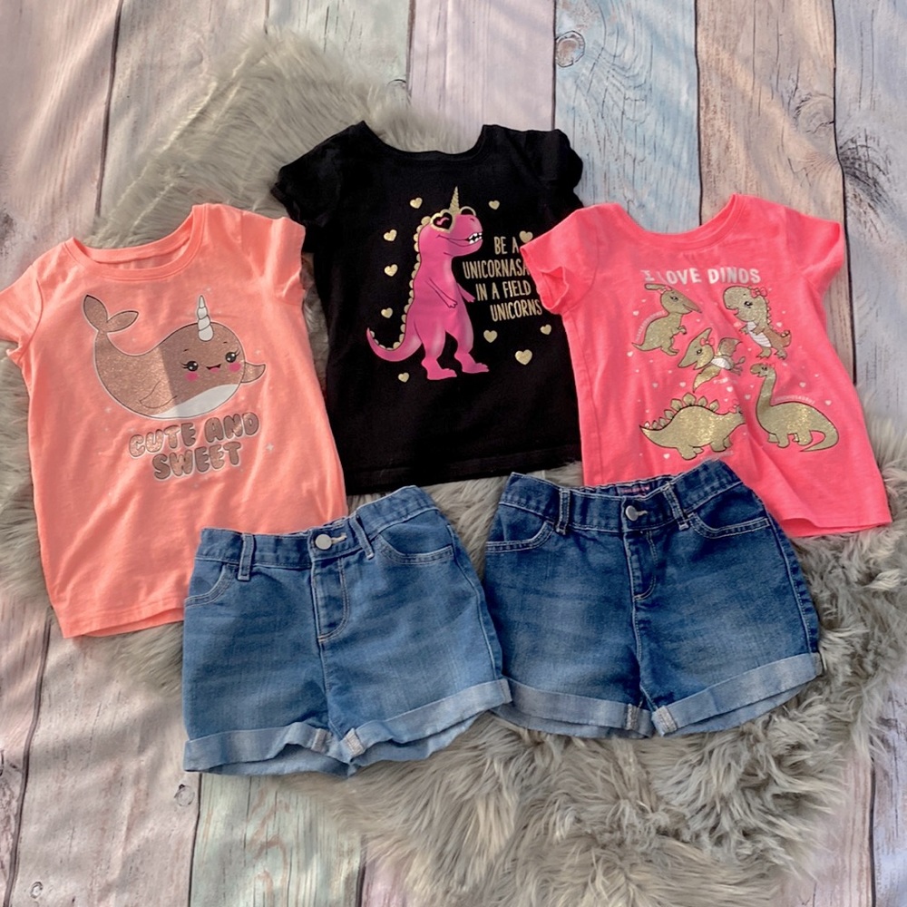 The Children’s Place Shorts and Tees Lot of 5 Size 4T